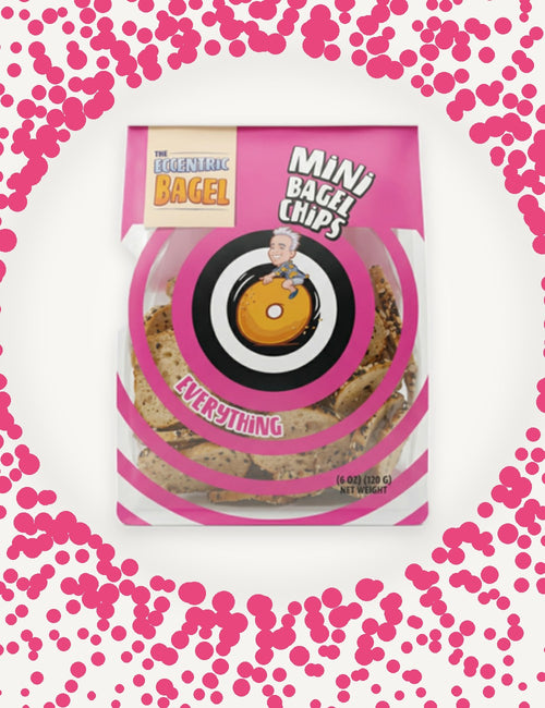 Bag of Eccentric Bagel Mini Chips in Everything flavor