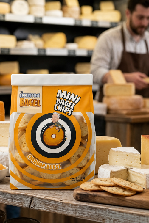 Eccentric Bagel Mini Chips: Cheddar Burst