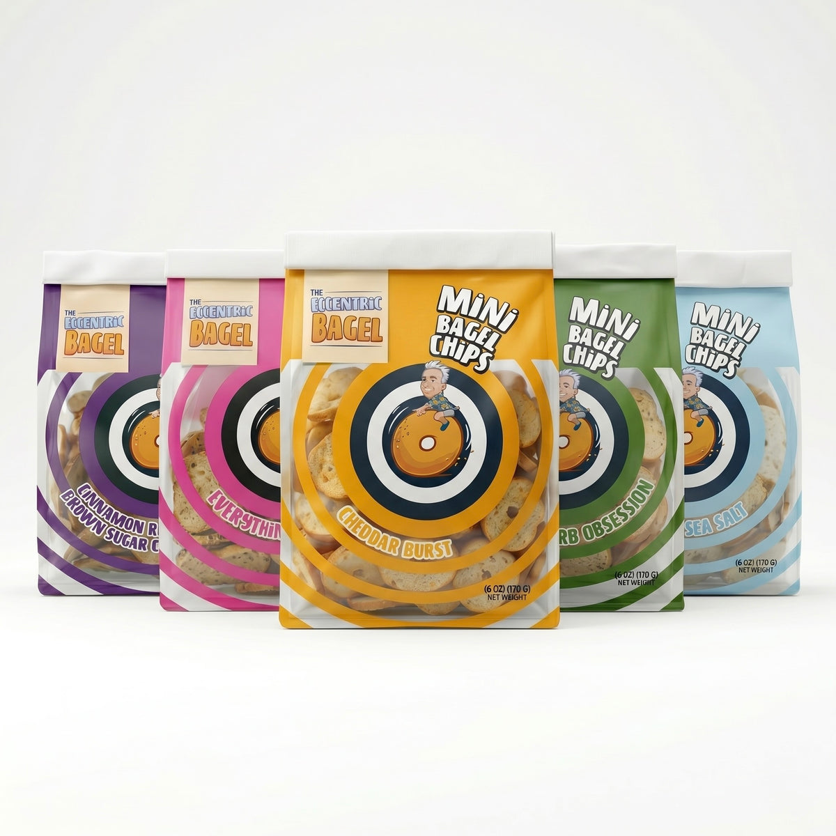 Eccentric Bagel Chips Variety Pack: All 5 Flavors